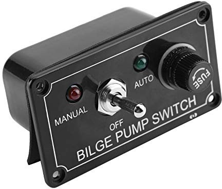 Aramox Boot Marine Schalttafel, Bilgenpumpenschalter, Marine-Schalttafel mit Schutz 12V DC-LED-Anzeige Bilgepumpen-Schaltfeld manuell/aus/Auto für Bootsmarine