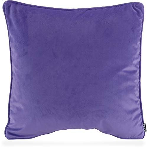 H.O.C.K. Nobile Samt Kissen inkl. Füllung Kuschelkissen Sofakissen Couchkissen (Lila Ultraviolet, 50 x 50 cm)