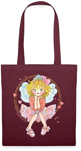 Spreadshirt Prinzessin Lillifee und ihr Wunsch Stoffbeutel, One size, Burgunderrot