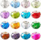 PandaHall 100 cuentas de cristal de Murano facetadas 14 mm cuentas de cristal europeas de gran agujero con núcleo plateado para hacer joyas
