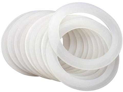 WBTY 10Pcs Silicone Gasket Sealing Rings for Mason Jar Plastic Storage Cap, Reusable Food-Grade Airtight Rubber Seal for Caning Jar Plastic Lids, 8.6cm