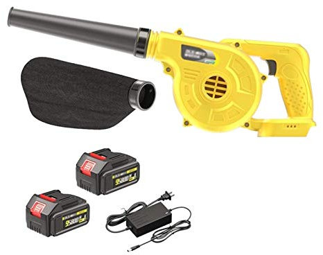 Aspirapolvere a soffiante a foglia elettrica Aspirapolvere Giardino Pulire il soffiatore Sweeper, 2 × Batteria al litio 21V / con sacchetto di raccolta e caricabatterie per le grondaie di asciugatura