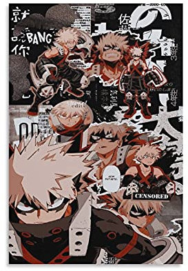 GNKIO My Hero Academia Bakugou Katsuki Anime Poster Dekorative Malerei Leinwand Wandkunst Wohnzimmer Poster Schlafzimmer Malerei 12x18inch(30x45cm)