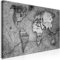 decomonkey Bilder Weltkarte 120x60 cm 1 Teilig Leinwandbilder Bild auf Leinwand Vlies Wandbild Kunstdruck Wanddeko Wand Wohnzimmer Wanddekoration Deko Modern Landkarte Welt Beton grau silber
