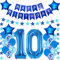 Hongyantech 10. Geburtstag Dekoration Jungen: Blau Stern Ballon-Set mit 26 Stück, inkl. Banner und Bändern