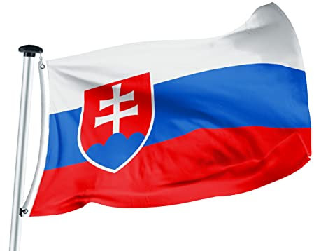 FLAGLY Premium Slowakei Flagge 100 x 150 cm - Schiffsflaggentuch, 160g/m² Stoffgewicht - handgefertigt, robust und witterungsbeständig mit Ösen (100 x 150 cm, Slowakei)