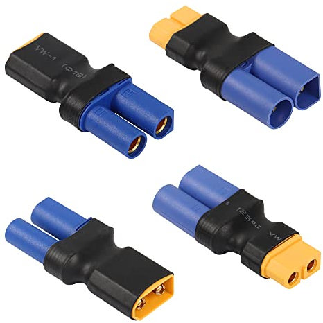 CERRXIAN XT60 zu EC5 Adapter,4PCS EC5 zu XT60 männlich weiblich kompakter kabelloser Power Konverter Stecker für RC Lipo,FPV Drone,Model Car Aircraft Akku