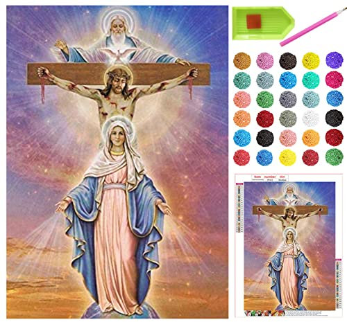 5D Diamond Painting Kits, Full Drill Religiöses Thema Diamanten Bild DIY Diamond Art, Christliche Strass Mosaik Gemälde für Home Wall Decor Weihnachtsgeschenke, 30,5 x 40,6 cm Leinwand (Bild #7)