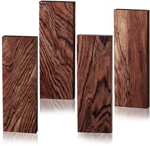 Riakrum 4 Pcs Ironwood Knife Handle Scales,5.12 x 1.77 x 0.51 Inch | Natural Wood Material for Custom Blade Making, DIY Crafts, Woodworking Projects, Durable Ironwood Blanks for Handles