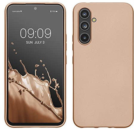 kwmobile Hülle kompatibel mit Samsung Galaxy A54 5G Hülle - TPU Silikon Handyhülle - Schutzhülle stoßabsorbierend flexibel - Case in Metallic Gold