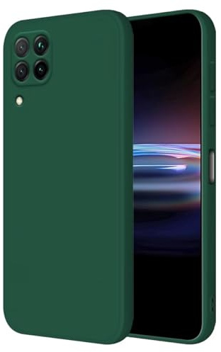 HONLEN Hülle für Huawei P40 Lite 4G Schutzhülle Case, (6.4 Inches) Liquid TPU Silicone Handyhülle mit Fallschutz Silikon Cover Dunkelgrün