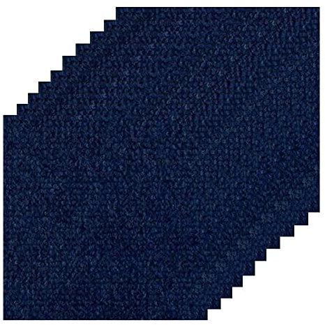 flydimund Lot de 10 dalles de moquette autocollantes à rayures antidérapantes avec lavables et résistantes à l'usure pour bureau, chambre, salon, salle de bain, cuisine (bleu-30 x 30 cm)