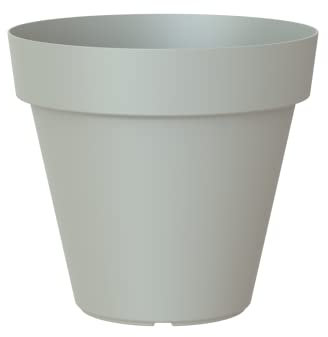 Artevasi Capri Pot, Rond Pot en Plastique, 20cm, Couleur: Gris Clair