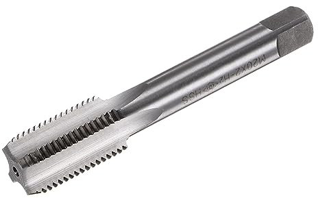 sourcing map Metrisch Maschine Gewinde Tap M20 x 2 Hochleistungsstahl Schraube Gewindeschneider Gerade Flöten Gewindebohrer