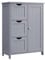 VASAGLE Badezimmerschrank, schmaler Badschrank, Beistellschrank, Kommode, mit 3 Schubladen, Schranktür, verstellbare Ablage, 30 x 60 x 80 cm, Taubengrau BBC049G02