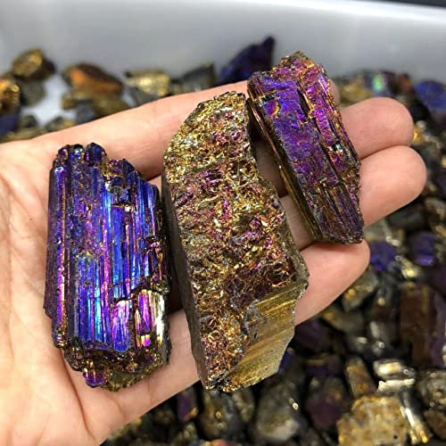 ARrase Natürlicher schwarzer Turmalin Original Galvanik Farbe natürlicher Edelstein Kristall Heimdekoration NaturalReiki Dekoration Raumdekoration (Color : Deep Blue, Size : 500g)