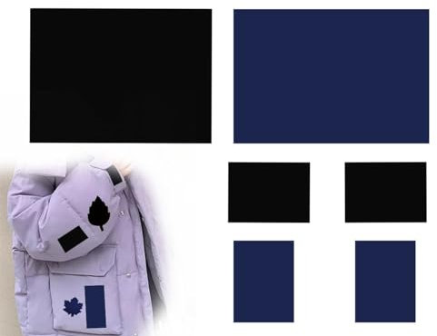 Lhbwhiz 8 Stück Selbstklebender Flicken,Daunenjacken aufnäher,Wasserdicht Nylon Reparatur Patches,Selbstklebend Stoffflicken,für Nieder Jacke Zelt Mänteln(schwarz und Dunkelblau,15*20 und 14.5*25.5cm)