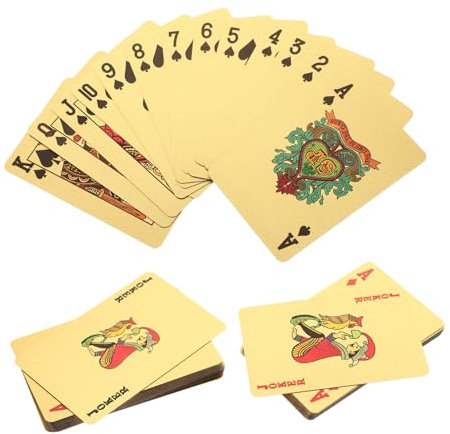 Abaodam 1 Satz Wasserfeste Spielkarten mit Goldfolie goldene Karten Halloween-Spielkarte Playing Cards Plastic pokerkarten Kartenspielen Brettspiel-Poker Tischkarten wasserdicht