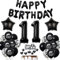 Deko 11. Geburtstag Junge Mädchen - Schwarze Luftballons und Tortendeko - Party Dekoration für 11 Jahre Jungen