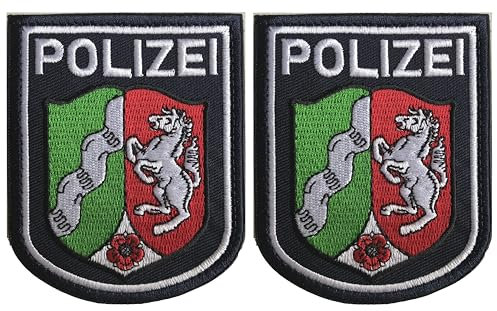 Patches klett militär 2 pcs, Adler Schild Patches taktische, Nordrhein-Westfalen Patches Polizei Abzeichen für Hüte Rucksack Jacken Kleidung Uniform Weste (Nordrhein-Westfalen 2 Pcs)