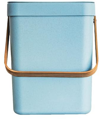 KITCHEN MOVE BODEN - Papelera de mesa de plástico (5 L, con mango de bambú)