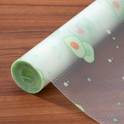 Alfombrilla para Cajón Cocina Gabinete Estera de Refrigerador Cuttable Impermeable Protector Antideslizante Cajones para Nevera Mueble Estante Organizador Cubiertos EVA Cubre Encimera 30*500cm Verde