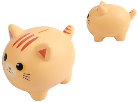 I-TOTAL® - Salvadanaio Divertente Decorativo/Portamonete in Plastica (GATTO ARANCIO)
