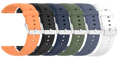 Chofit Straps Compatible with CMF by Nothing Watch 3 Pro/Pro 2 Strap, Replacement Soft Silicone Sport Bands Wristbands 22mm Arm Band, 6-Pack (6A)