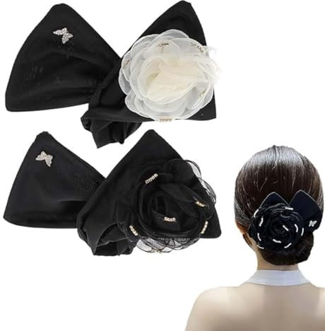 UYVPAER 2 Stück Flower Hair Bun Roller,Fast and Easy Lazy Hair Curler,Bun Roller Hair Accessory for Women and Girls,Hair Styling Tool,für Lange Haare Geeignet