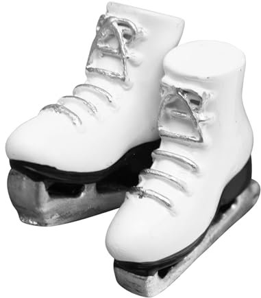 Puppenrollschuhe,Puppenrollschuhe - Harz realistische Puppe Eislaufschuhe weiße Schlittschuhe,Rollschuhe Miniatur-Zubehör im Maßstab 1:12 für Rollenspiele