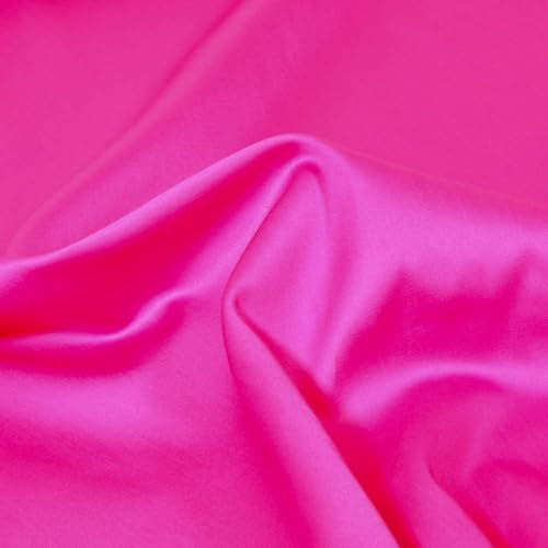 Tissu Satin de Coton uni Rose Fuchsia - par 50 cm