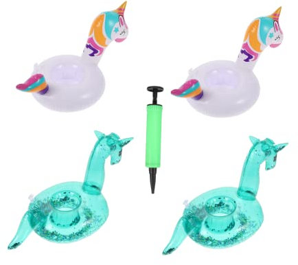 ifundom 4 Piezas Portavasos Inflable Flotador De Bebida Inflable Piscina Inflable De Unicornio Juegos Aire Posavasos Inflables Juguetes De Polivinilo Reutilizable