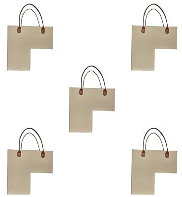 Juego de 5 cestas organizadoras de fieltro para escaleras de madera, alfombras beige