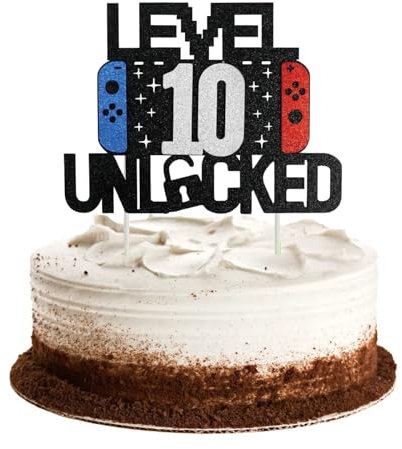 1 Stück 10 Videospiel Tortendeko, Spiel Themen-Kuchenaufsatz, Glitter Spielkonsolen Themen Kuchenaufsatz, Cake Topper für Jungen Mädchen Spielkonsole Theme Geburtstag Party Kuchenaufsatz