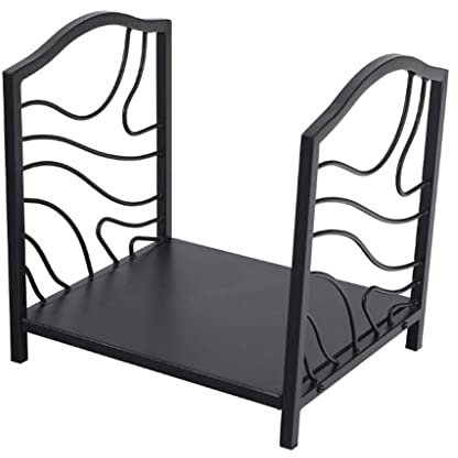 XAoSCd Eisen-Brennholz-Aufbewahrungsregal Für Den Kamin, Schwarzes, Abnehmbares Holzregal, Schlichtes Design, Bodenständer Für Zuhause, Organizer,