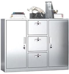 Mobiler Aktenschrank Großer Aufbewahrungsschrank for Büromöbel, Aktendatenspeicher, Schubladenschrank, Aktenschrank aus Edelstahl 304 für Wohnzimmer und Büro