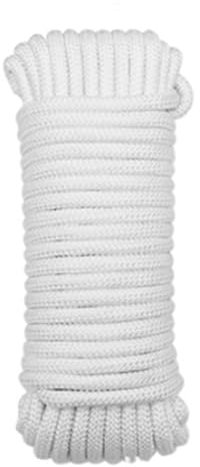 Hxiu 8MM/10MM 64FT Thick Braid Nylon Rope Twisted String Multi-functional Hanging Cord Durable Braid Nylon Cord Tarp Rope for DIY, Gardening Design, Wedding,Christmas Decorations (White, 8MM)