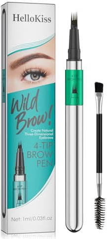 Microblading Eyebrow Pen - Waterproof Eye Brow Pen with 4-Fork-Tip Liquid Brow Pen for Natural Looking Defined Eyebrows