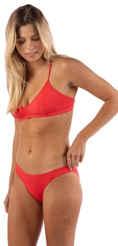 Rip Curl Damen Athletic Criss Cross Surf Top with Adjustable Straps-Bathing Suit for Beach & Pool Bikini, Hibiskusrot, S