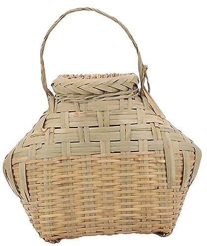 POPETPOP Fish Basket Minnow Bucket Sturdy Fish Container Fishing Cooler Crabbing Net Bass Fishing Lure Pan Fishing Tackle Boxes Winter Fishing Basket Farmhouse Container Dip Net Kit Bamboo