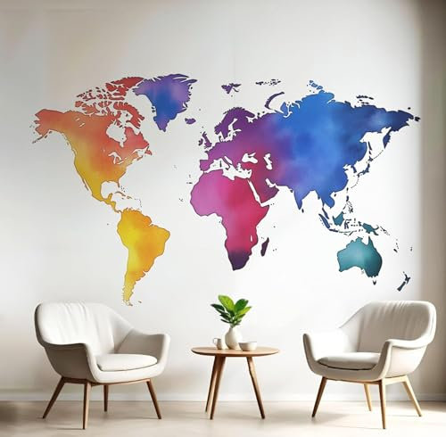 Fototapete Weltkarte Tapete 250 x 175 cm (WxH) Fototapeten Schlafzimmer Wohnzimmer Moderne 3D Effekt Wandtapete Weltkarte Vliestapete Wand Dekoration Poster Foto Tapeten q8299