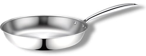 Cflagrant® Poêle en Acier Inoxydable Triply Inox 18/10 sans PFAS/PFOA/PTFE/Cadmium et Sans Revêtement Antiadhésif (32cm)