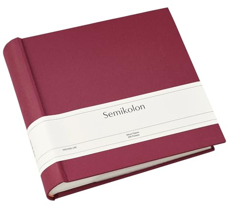 Semikolon 374272 Fotoalbum Classic für 200 Fotos im Format 10 x 15 cm, Einsteckalbum mit Buchleinenbezug, burgundy, dunkel-rot