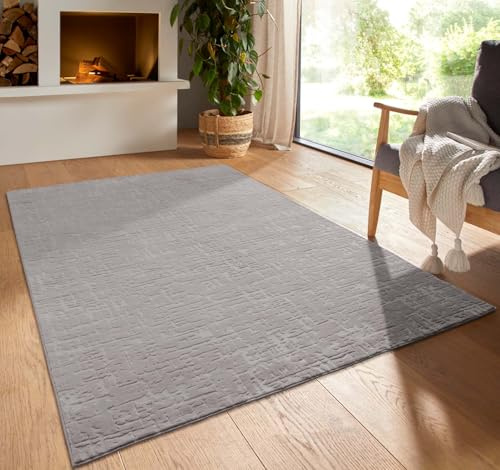 Taracarpet Kurzflor Boho Vintage Teppich waschbar, pflegeleicht geeignet für Wohnzimmer, Schlafzimmer und Kinderzimmer Kinderteppich auch als Badematte Badzimmerteppich Grau Vintage 160x230 cm
