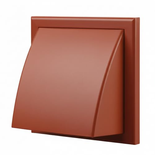 Vents 150mm Terracotta Cowled Wall Vent Cover | 185 x 185mm Grille For Bathroom, Kitchen And Cooker Hood Ventilation