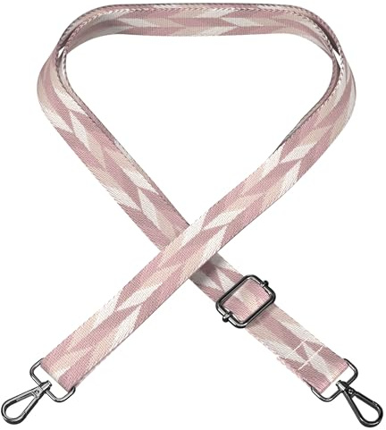EAZY CASE - Verstellbarer Taschengurt, Ersatz Gurt für Handtaschen, Schulterriemen für Umhängetaschen, dünner Riemen für Taschen und Tragetaschen, DIY Taschenband, Mix - Rosa Metall Silber