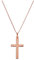 Groß in Rotgold getauchtes Sterlingsilber Kreuz Anhänger an 81,2 cm (32 Inches) Kette