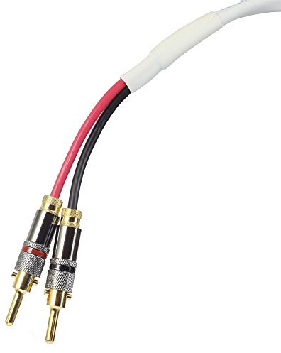Blue Jeans Cable Ten White Speaker Cable, with Welded Terminations (Single Cable - for one Speaker), Assembled in USA (40 Foot, Bananas to Bananas)