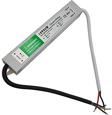 12V 20W 1.67Amps LED Power Supply Transformer, IP67 Waterproof Constant Voltage Outdoor Transformer converts AC 90-250v to 12V DC current. 12V LED Waterproof Transformer Power Supply