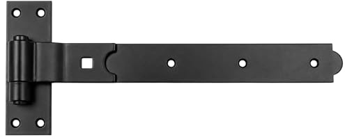 Merriway BH07127 Gate Hinge Heavy Duty Hook & Band Cranked Necked, Black, 450 x 50 x 4.5mm